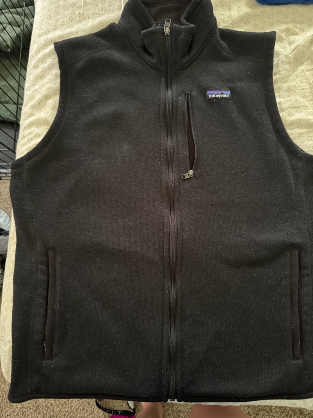 Patagonia Men's Black Fleece Vest - Classic Zip Front